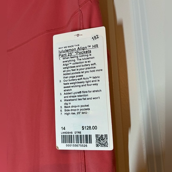 🆕 Lululemon Align High-Rise Pant with Pockets 25" in Desert Red Size 14 - Picture 8 of 8
